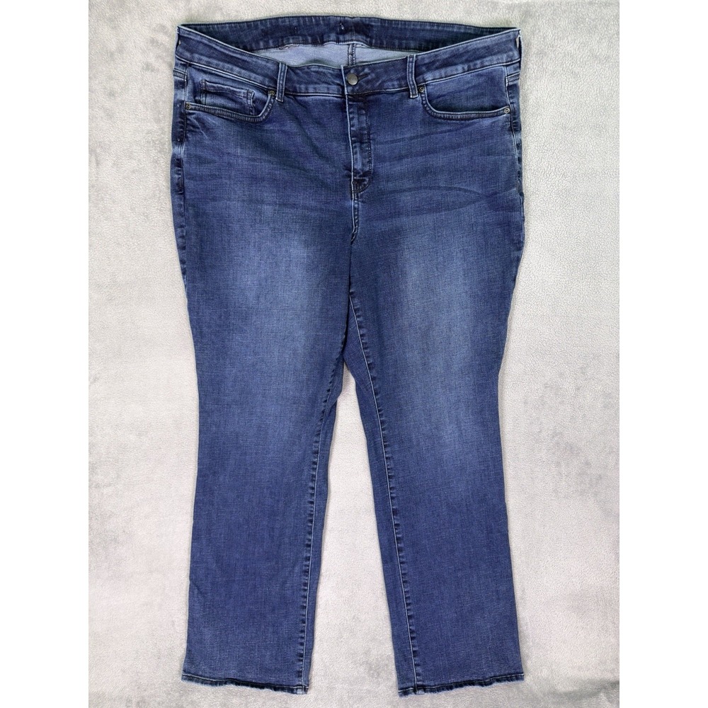 NYDJ Jeans Womens 20 (40x32) Plus Blue Dark Wash High Rise Straight Stretch